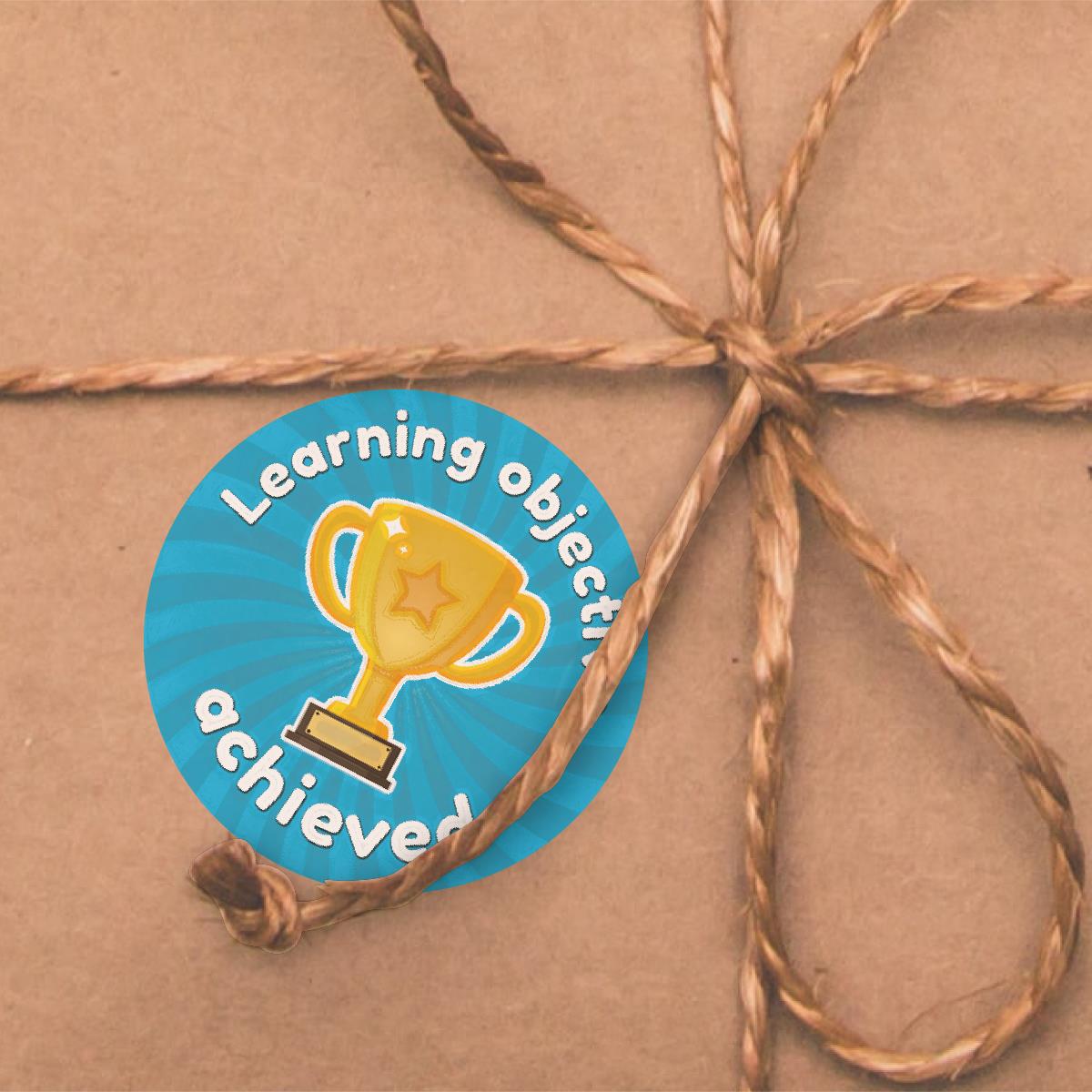 144 Learning Objective Achieved - 30mm - Glossy Reward School Stickers for Teachers & Parents