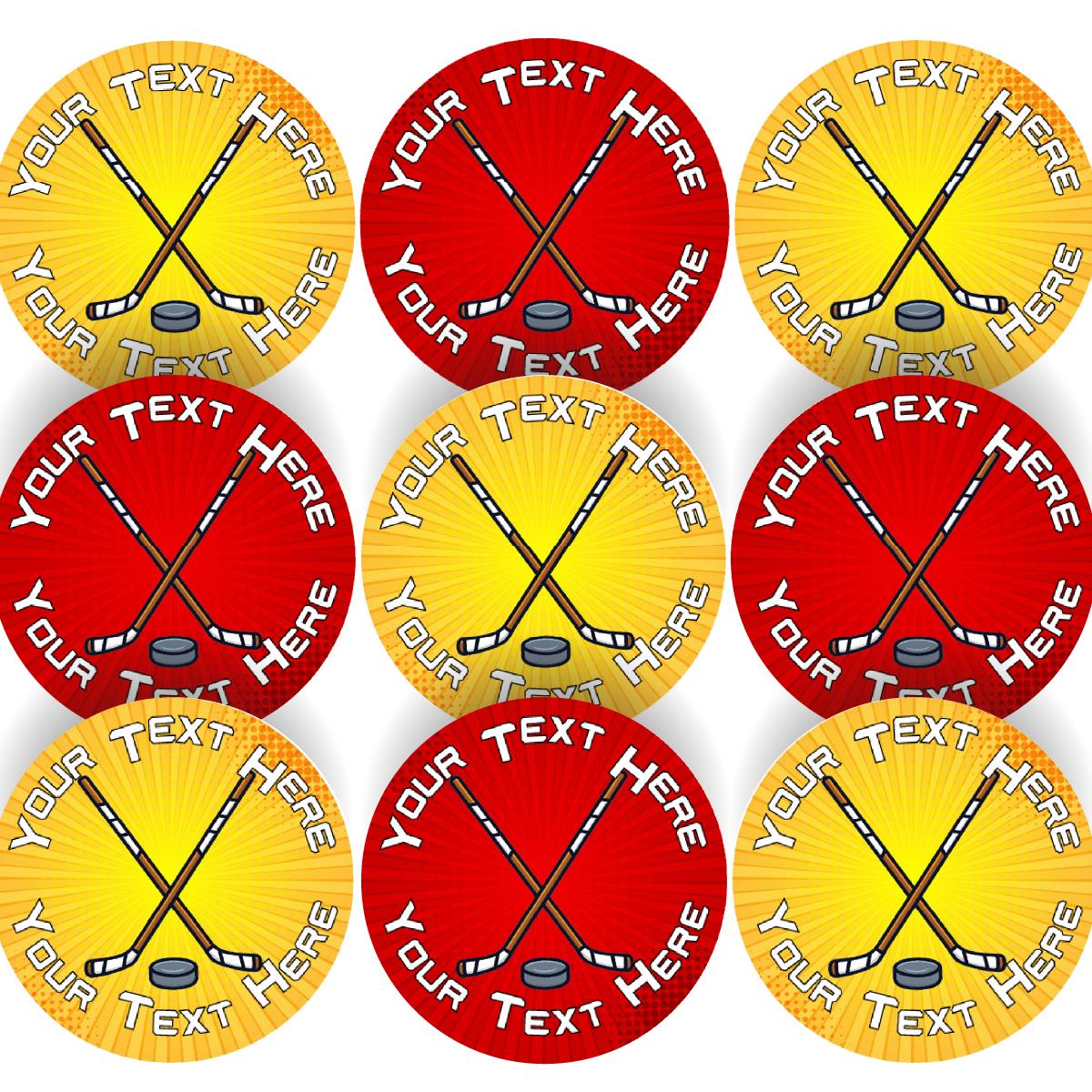 144 Personalised Hockey 30mm Reward Stickers for School Teachers, Parents and Nursery