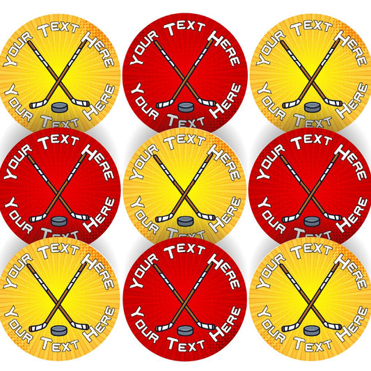144 Personalised Hockey 30mm Reward Stickers for School Teachers, Parents and Nursery