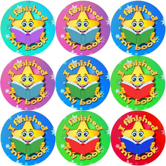 144 I finished my book 30mm Reward Stickers for School Teachers, Parents and Nursery