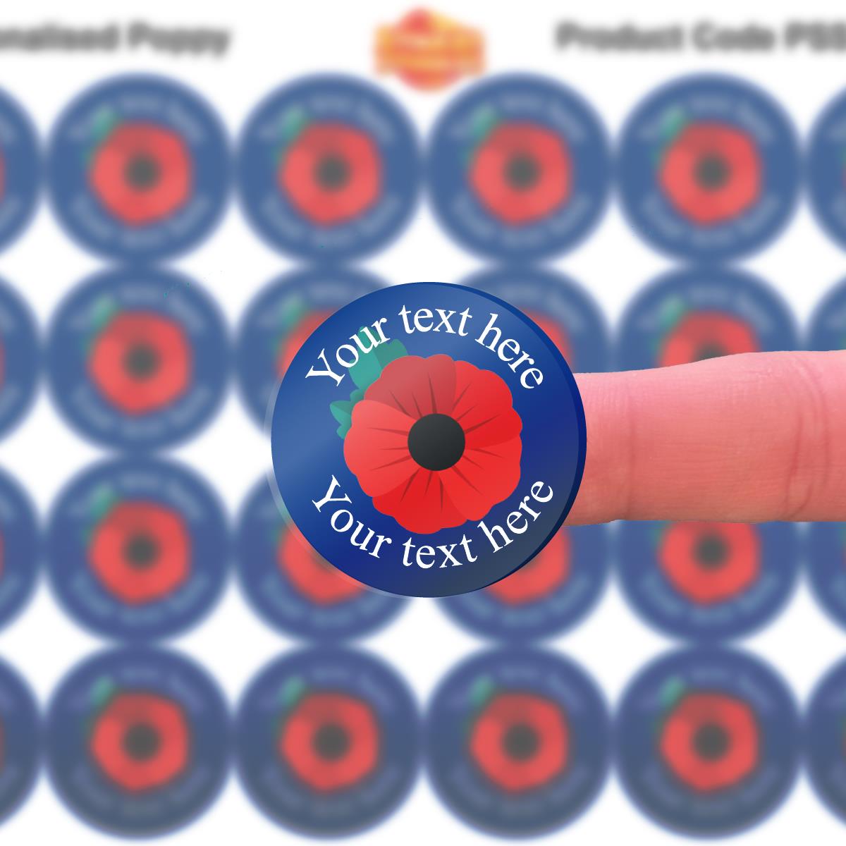 144 Personalised 30mm Poppy Reward Stickers for School Teachers, Parents and Nursery