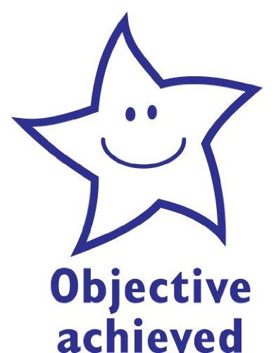 Objective Achieved Star- Self inking teacher reward xstamper xclamations stamp