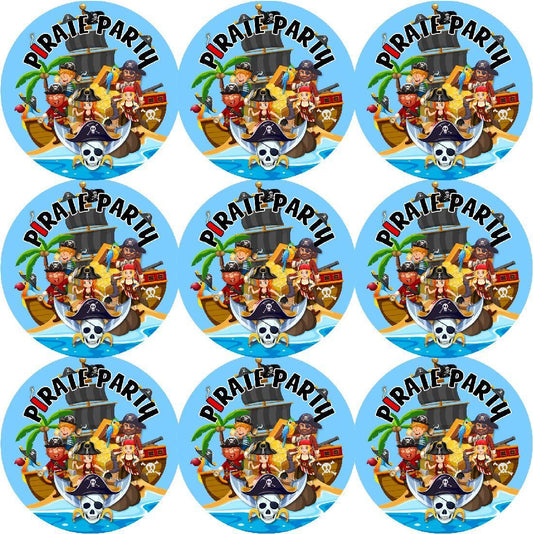72 Pirate Party 45mm Stickers Glossy Reward Stickers
