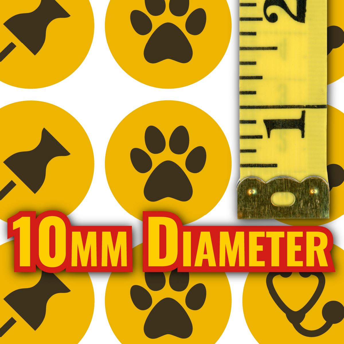 900 Yellow Mini Planner Dots 10mm Everyday Motivational Spot Diary Stickers