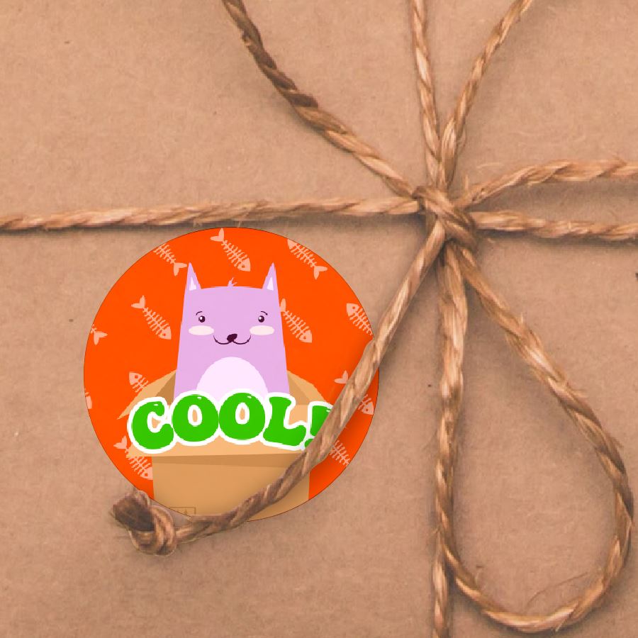 144 Colourful Cool Cats - 30mm - Glossy Reward Stickers for Teachers & Parents