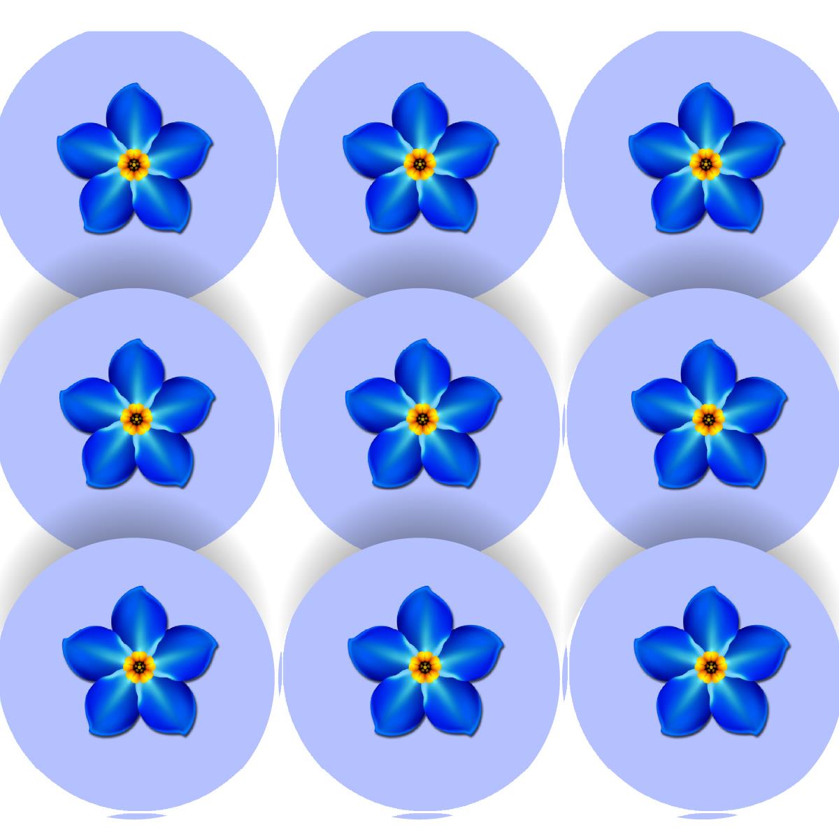 144 Forget Me Not 30mm Reward Stickers for Schools, Remembrance, Dementia Awareness
