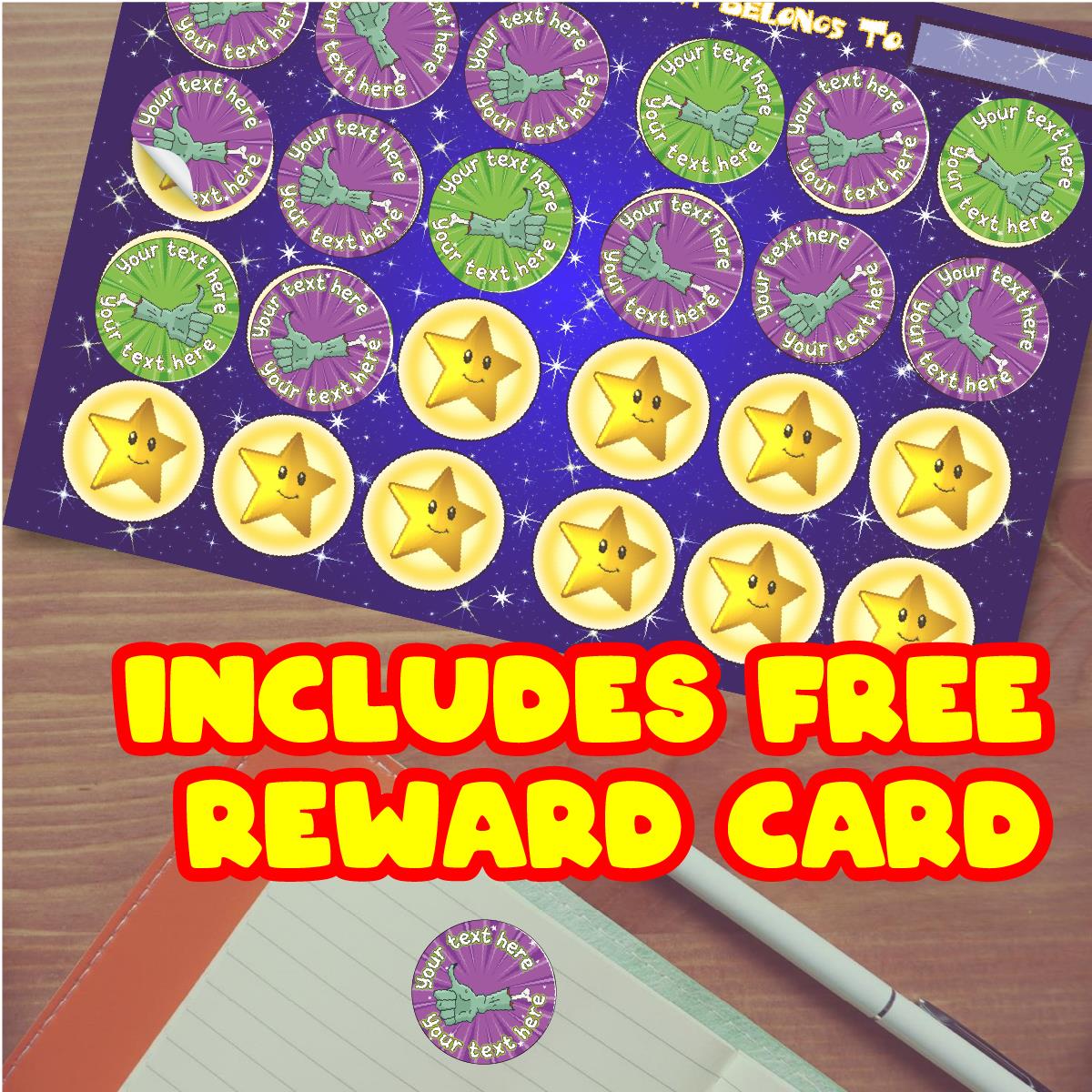 144 Personalised Halloween Thumbs Up 30mm Reward Stickers for School Teachers, Parents and Nursery