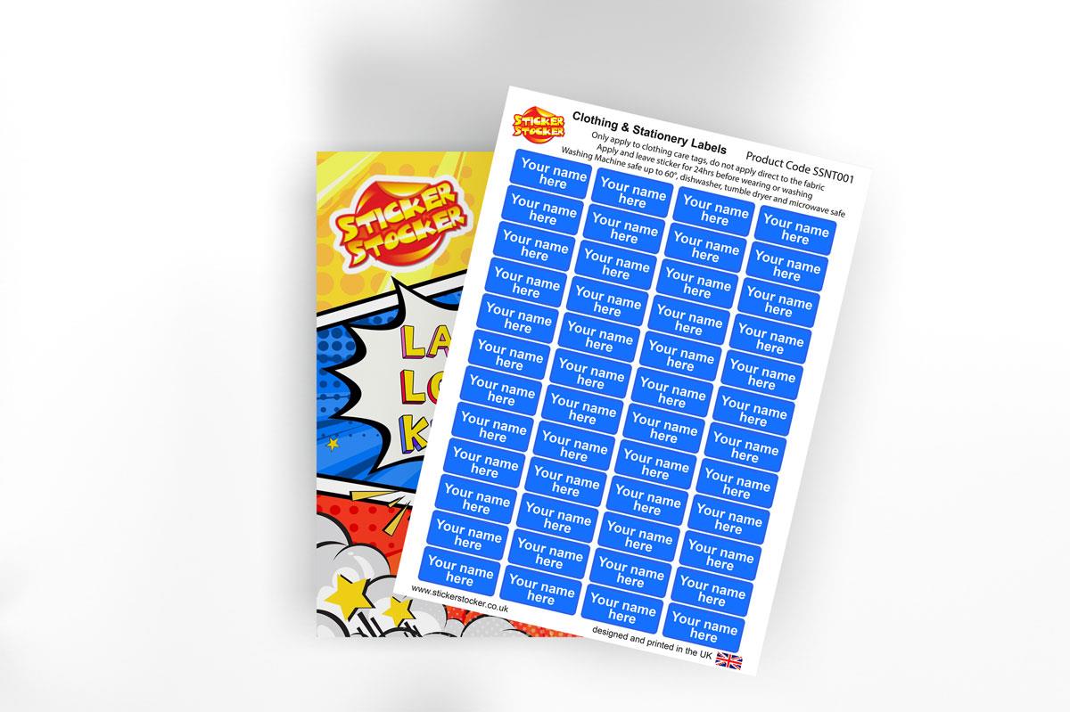 Personalised No-Iron Name Labels for School Clothing & Stationery – 30 mm x 13 mm (Pack of 48)