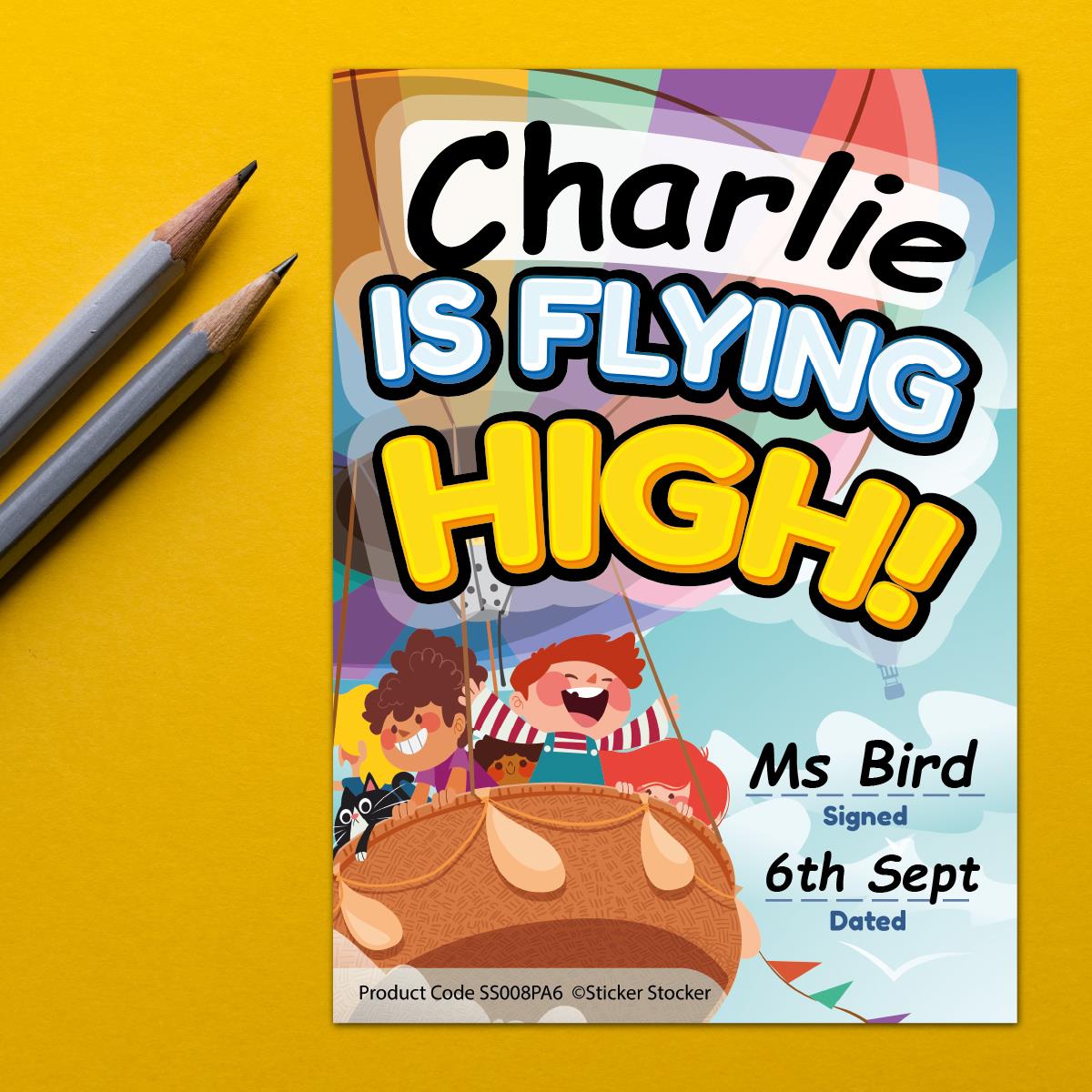 A6 Praise Note Pad 100 Sheet Incentive Chart Rewards - Flying High