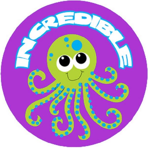 144 Sea Life Creatures Praise Words 30mm Children's Reward Stickers for Teachers or Parents