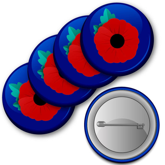 Red Poppy Lest We Forget Remembrance Badge 38mm (Pack of 20 Pin Badges - 38mm)