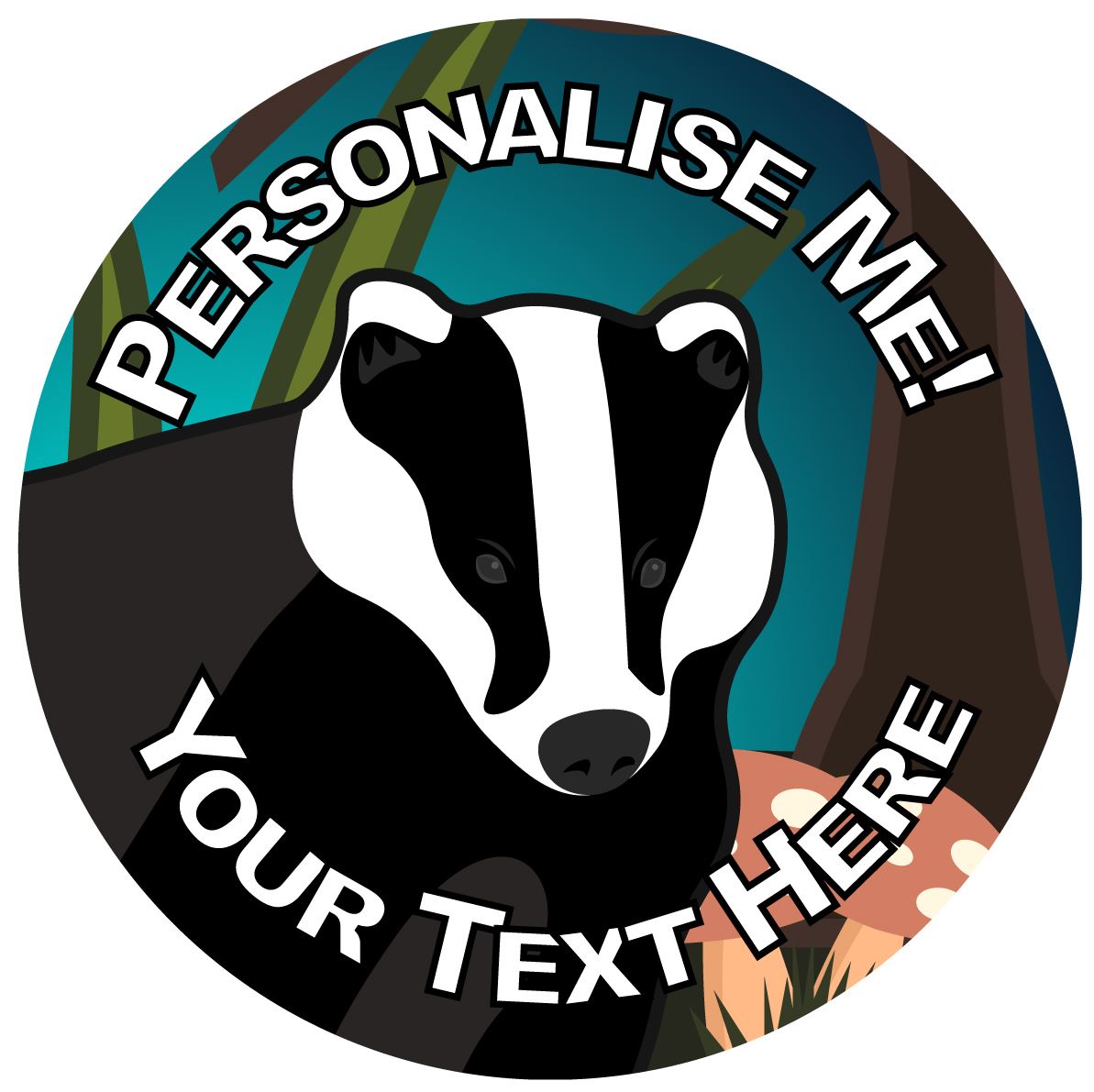 144 Personalised Night Badger 30mm Reward Stickers for School Teachers, Parents and Nursery