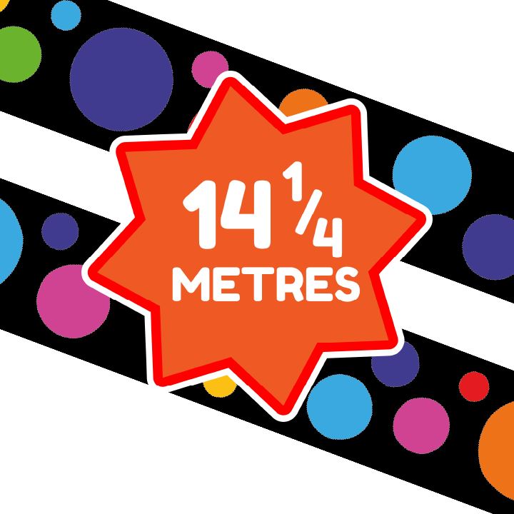 Colourful Spots Classroom Trimmers 14.25m long Notice Board Display Borders