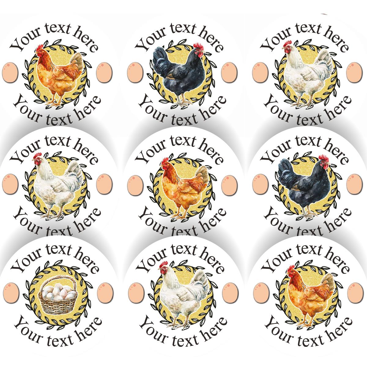 144 Personalised Chicken Eggs 30mm Reward Stickers for School Teachers, Parents and Farms