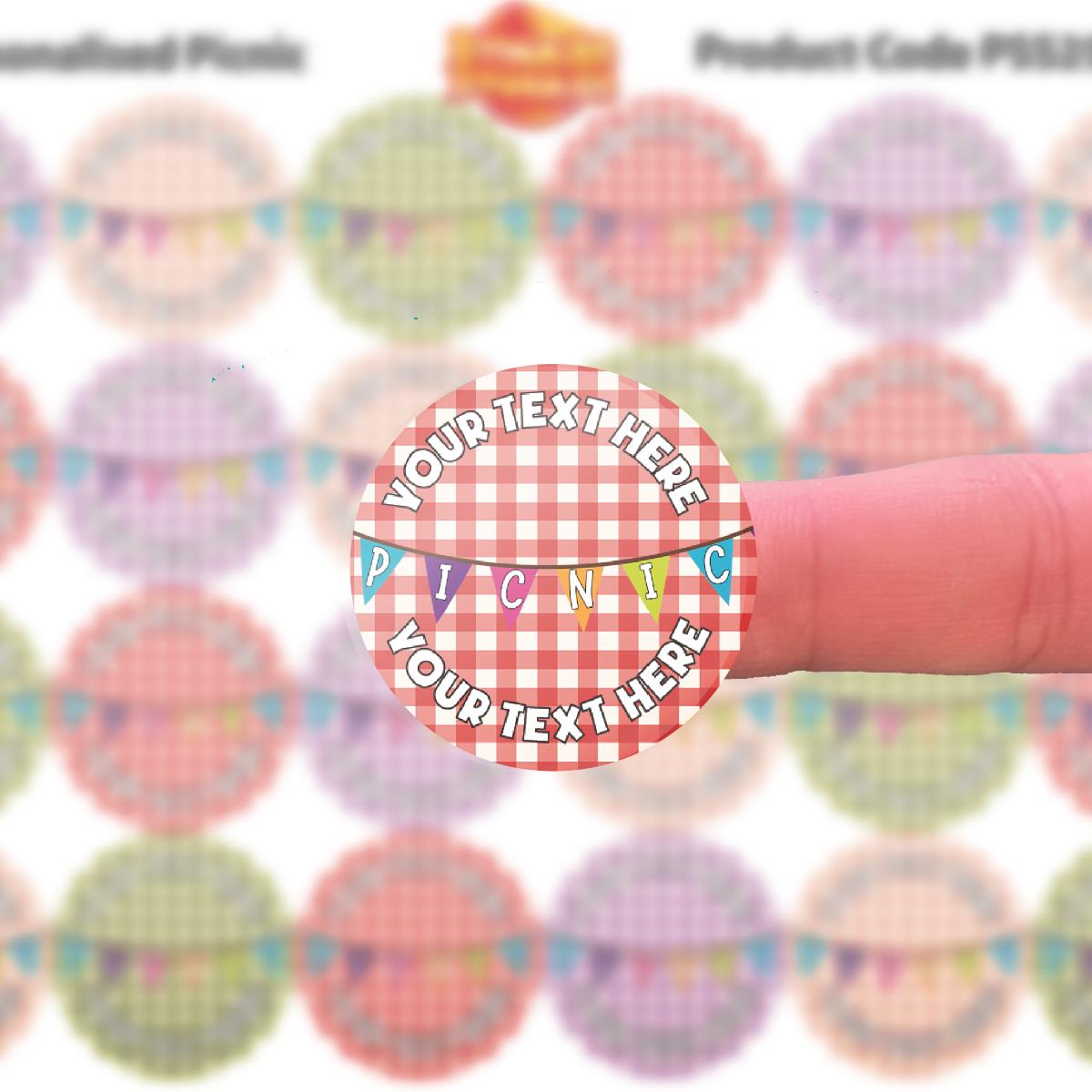 144 Personalised Summer Picnic 30mm Reward Stickers for School Teachers, Parents