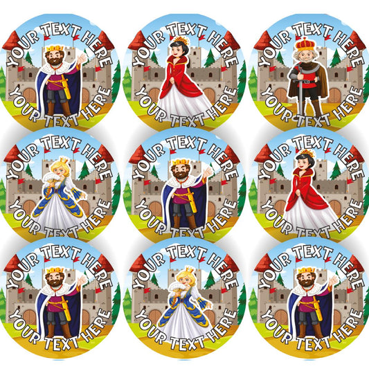 144 Queens and Kings Personalised - History Teacher Reward Stickers Size 30mm