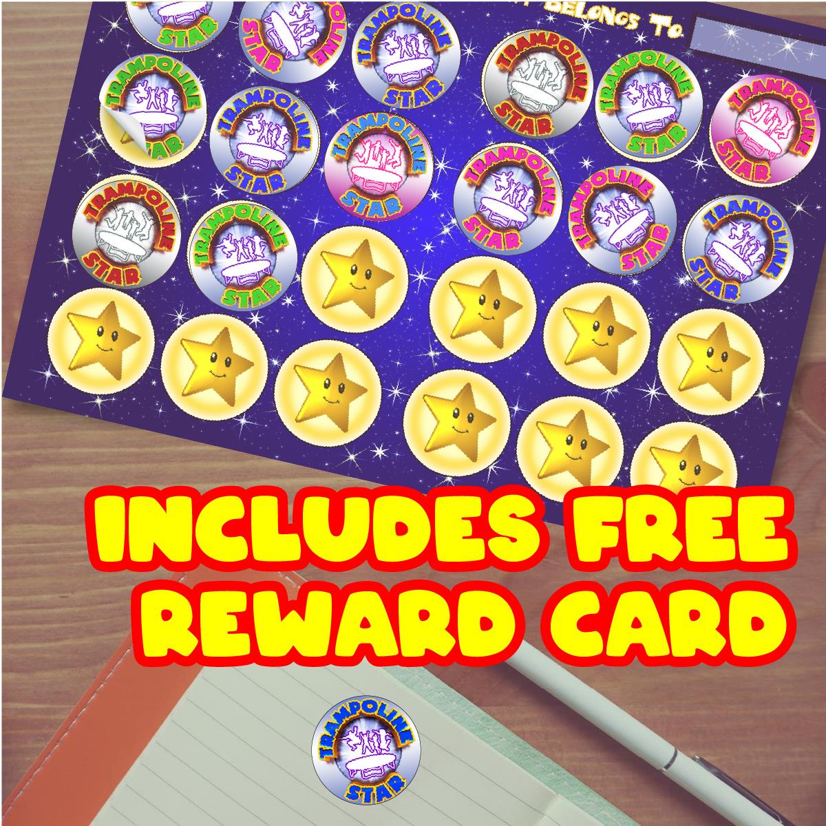 144 Trampoline Star 30mm Reward Stickers for School Teachers, Parents and Nursery
