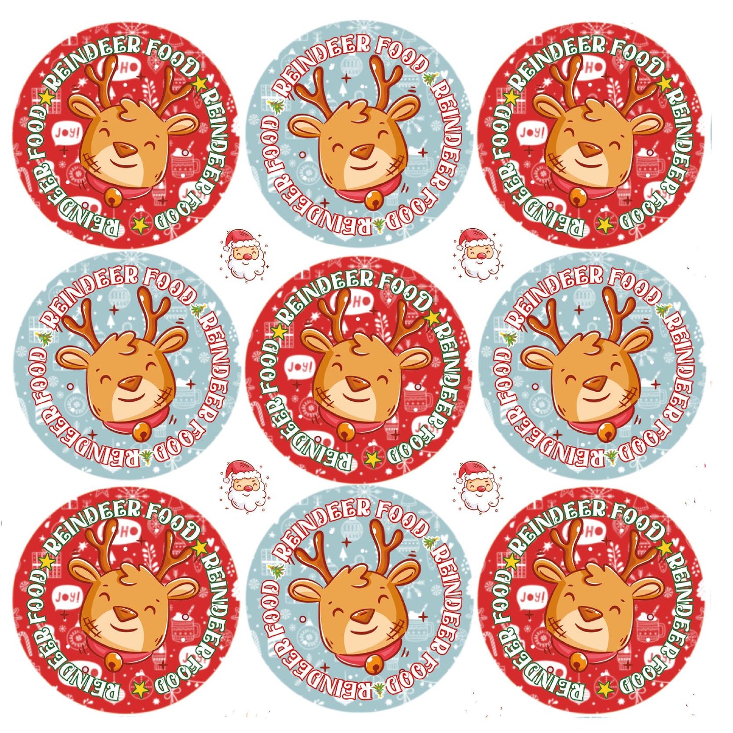 144 Reindeer Food 30mm Reward Stickers for School Teachers, Parents and Nursery + 90 Free 10mm Santa's