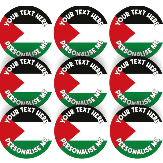 144 Palestine Flag Personalised Awareness 30mm Stickers Teachers, Parents, Schools