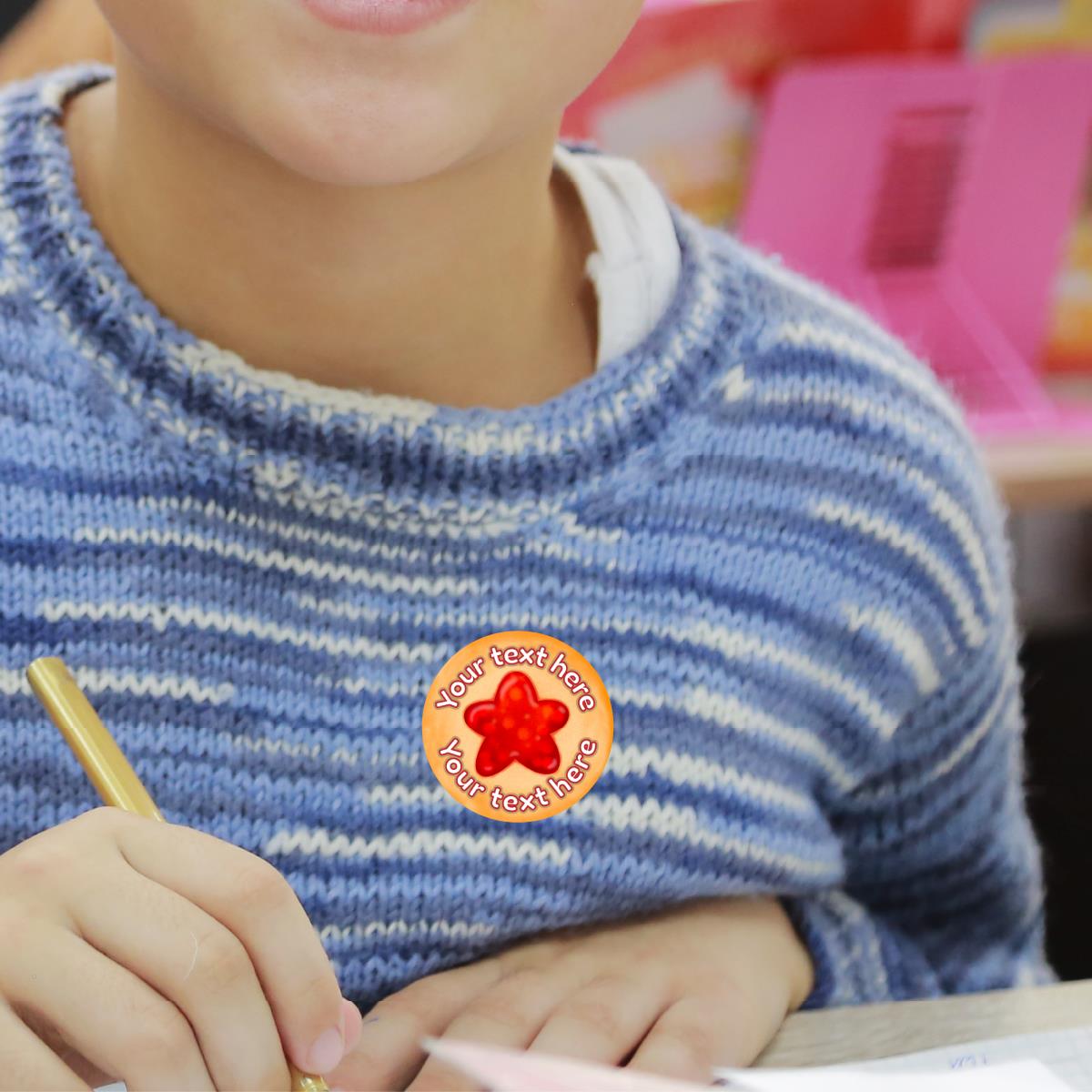 120 Strawberry Scented Personalised Stickers - Jammy Dodger - Personalised 30mm Scented  Stickers - For Teachers Nursery Parents