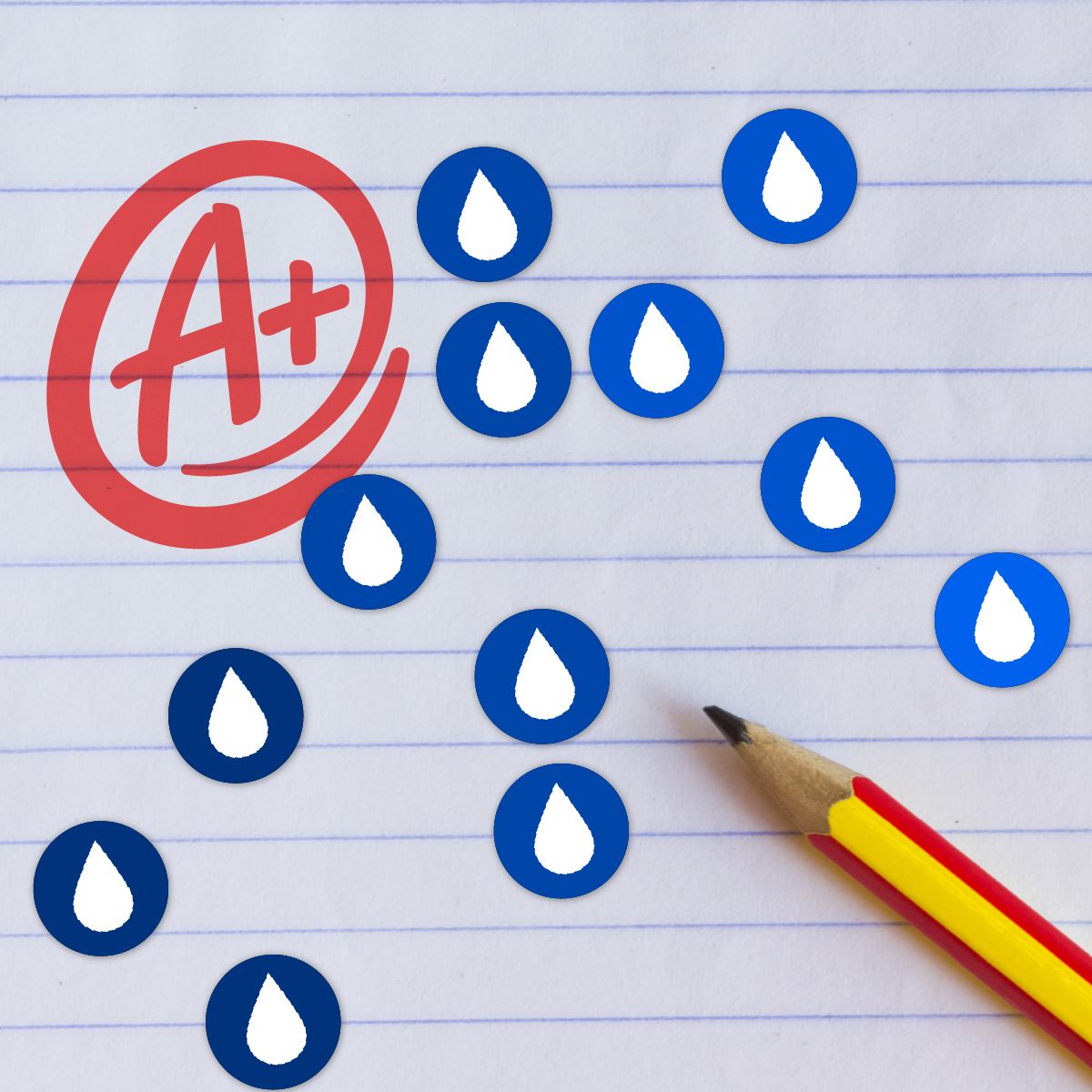 900 Colourful Mini Blue Tone Droplets Dot 10mm Glossy Spot Stickers - Journal Tracker Stickers