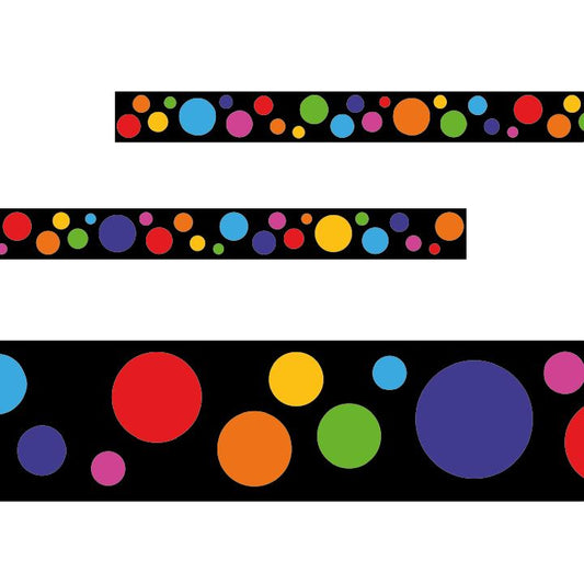 Colourful Spots Classroom Trimmers 14.25m long Notice Board Display Borders