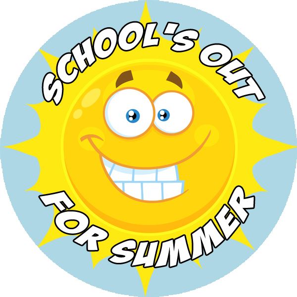144 Schools out for Summer - Sunshine End of Term Year Teacher Reward Stickers Size 30mm