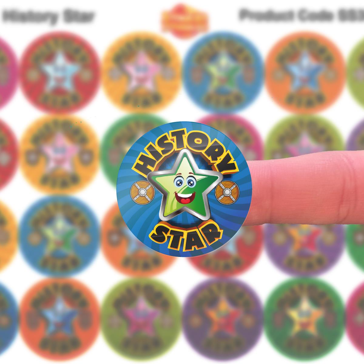 144 Star History - 30mm - Glossy Reward Stickers for Teachers & Parents