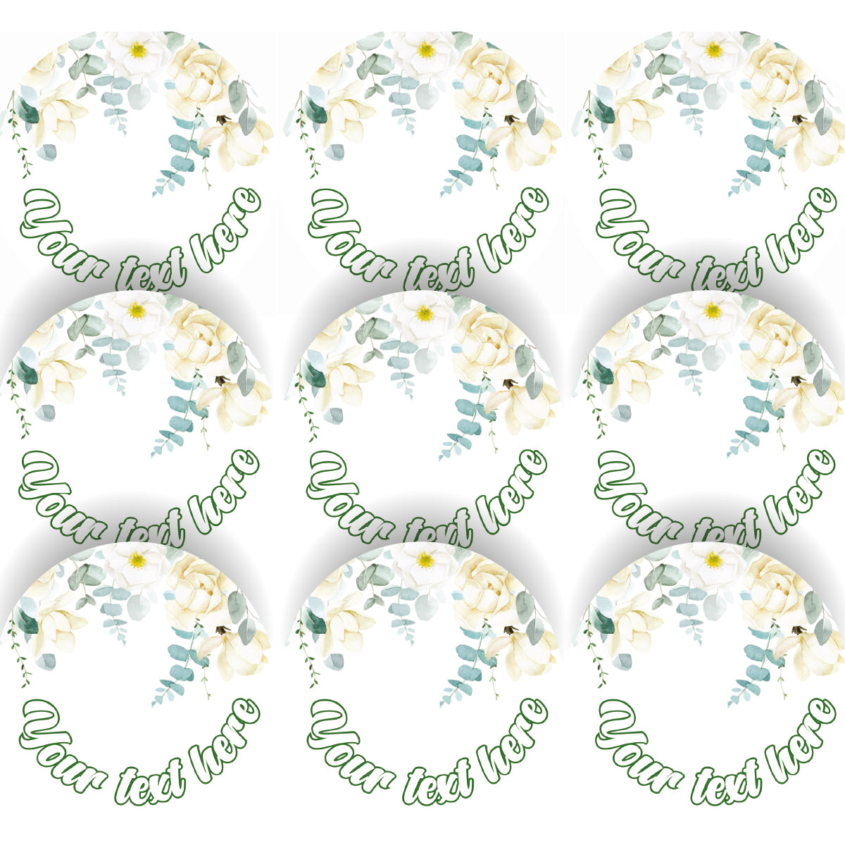 144 Floral Celebration Personalised 30mm Stickers Events, Weddings, Crafts, Engagement