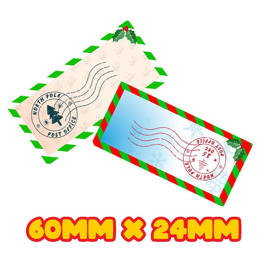 72 North Pole Santa Stamp Labels, Christmas Stamp 60mm x 28mm
