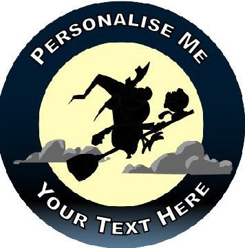 Sticker Stocker - 144 Personalised Witch Silhouettes 30mm Reward Stickers for School Teachers, Parents and Nursery