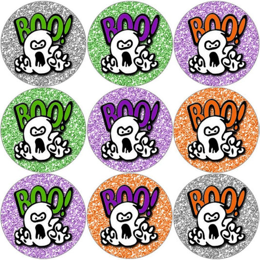 Sticker Stocker 144 Boo Halloween Ghost 30mm Round Childrens Reward Stickers - Teachers or Parents