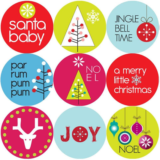 Sticker Stocker 144 Bright Christmas 30mm Childrens Xmas Reward Stickers for Teachers or Parents