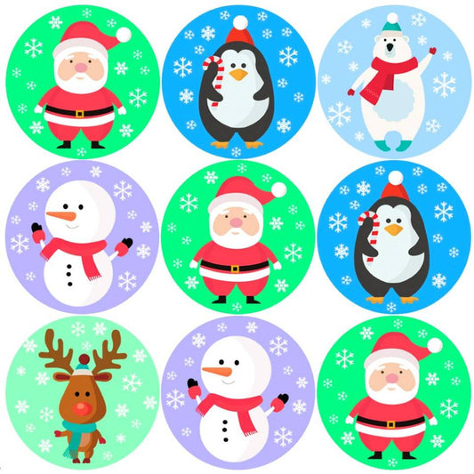 Sticker Stocker 144 Christmas Friends 30mm Childrens Reward Stickers for Teachers or Parents