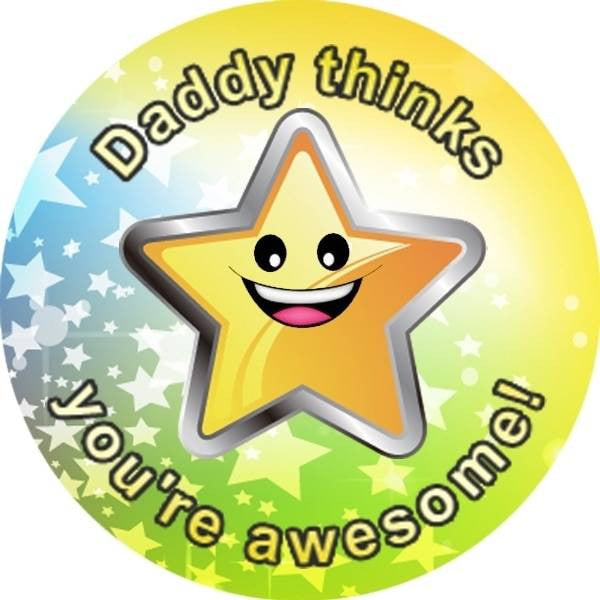 Sticker Stocker 144 Daddys Superstar 30mm Reward Stickers for School Teachers, Parents and Nursery