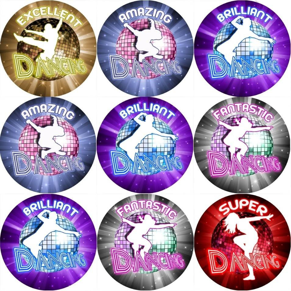 Sticker Stocker 144 Dance Rewards 30mm Reward Stickers for Teachers, Parents and Party Bags