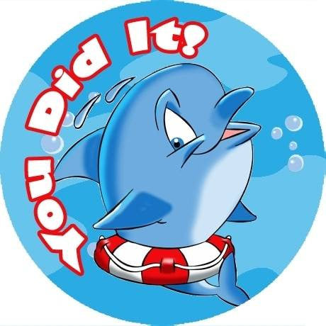 Sticker Stocker 144 Dolphin 30mm Reward Stickers for Teachers, Parents and Party Bags