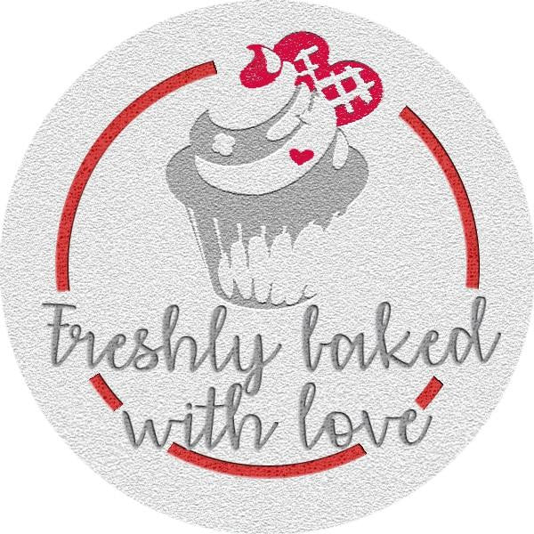 Sticker Stocker 144 Freshly Baked With Love Glossy Stickers Home Baking Gift Packaging Seal Labels