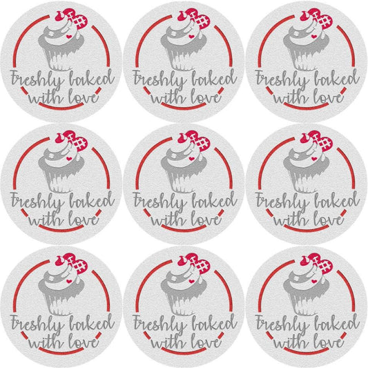 Sticker Stocker 144 Freshly Baked With Love Glossy Stickers Home Baking Gift Packaging Seal Labels