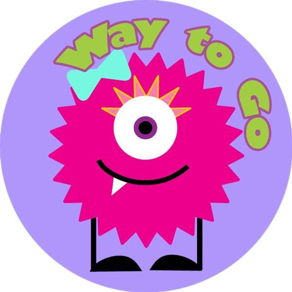 Sticker Stocker 144 Girly Monsters Praise Words 30mm Reward Stickers for Teachers, Parents and Girls Party Bags