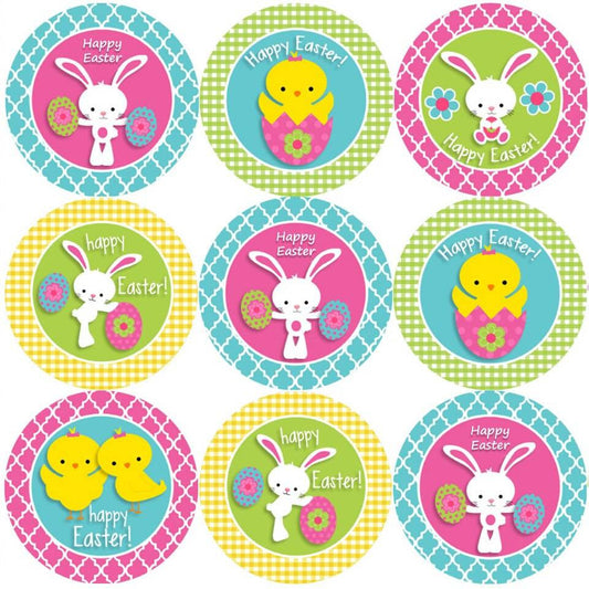 Sticker Stocker 144 Happy Easter 30mm Reward Stickers for Teachers, Parents and Girls Party Bags