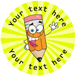 Sticker Stocker 144 Happy Pencils Personalised 30 mm Reward Stickers for School Teachers, Parents and Nursery