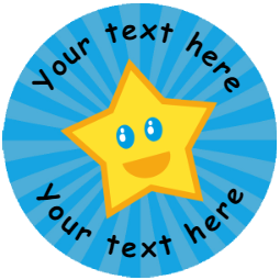 Sticker Stocker 144 Happy Star Personalised 30 mm Reward Stickers for School Teachers, Parents and Nursery