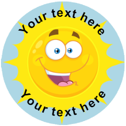 Sticker Stocker 144 Happy Sun Personalised 30mm Reward Stickers for School Teachers, Parents and Nursery
