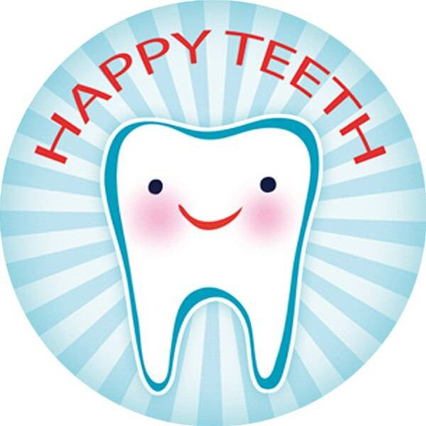 Sticker Stocker 144 Happy Teeth 30mm Reward Stickers for Teachers, Parents Dentist and Party Bags