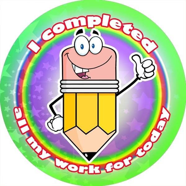 Sticker Stocker 144 I Completed all my Work 30mm Reward Stickers for School Teachers and Parents