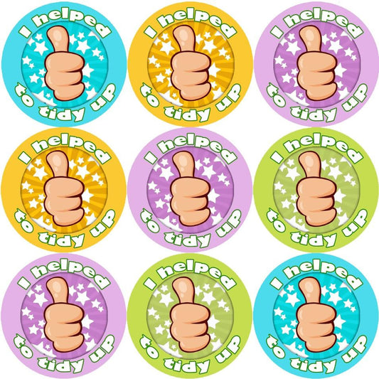 Sticker Stocker 144 I Helped to Tidy up 30 mm Reward Stickers for Teachers, Parents and Party Bags
