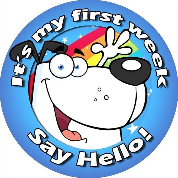 Sticker Stocker 144 Its my first week, say hello 30mm Stickers for Teachers, Parents and Party Bags