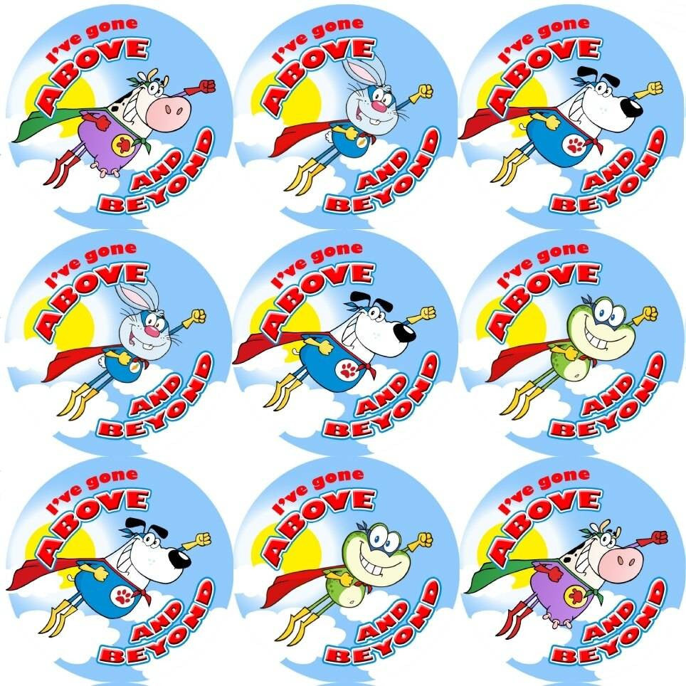 Sticker Stocker 144 Ive Gone Above and Beyond 30mm Reward Stickers for Teachers or Parents