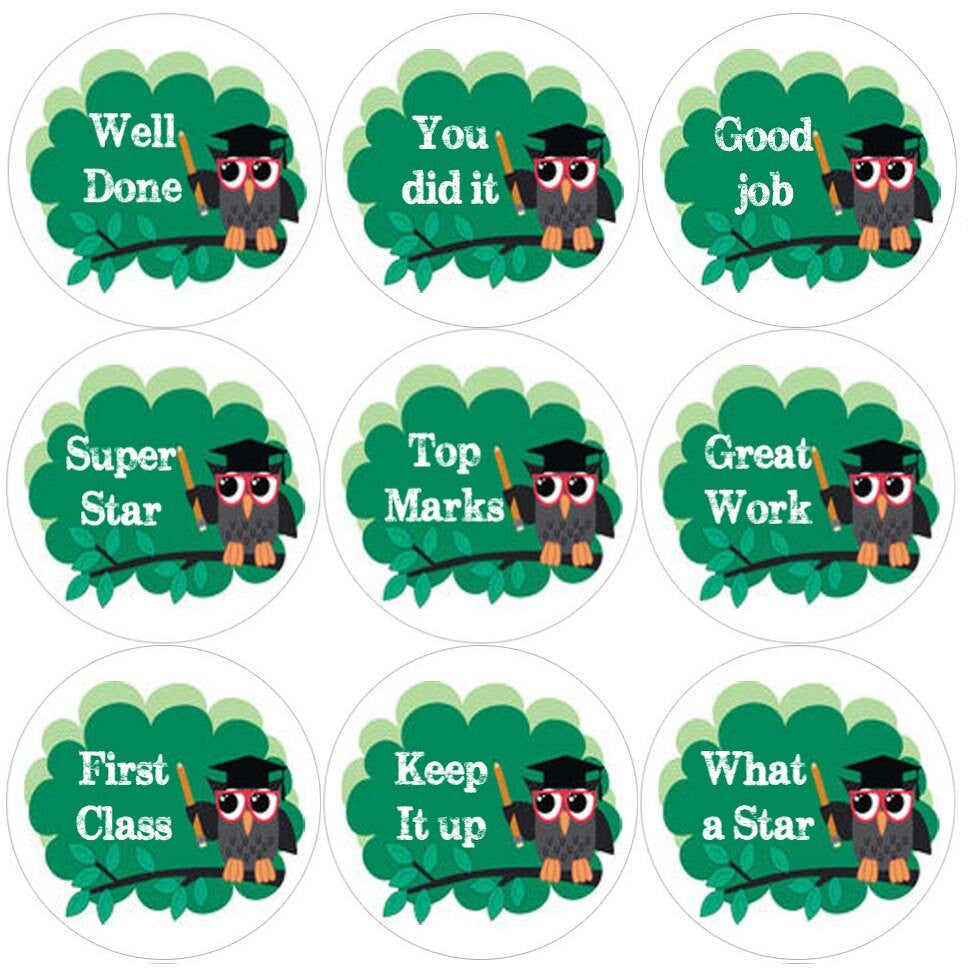 Sticker Stocker 144 Owl Teacher 30mm Round Childrens Reward Stickers - Teachers or Parents